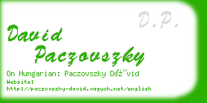 david paczovszky business card